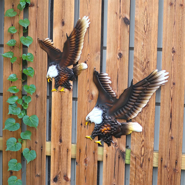 Loon Peak® Metal Eagle Wall Decor Bald Eagle Metal Wall Art Handmade